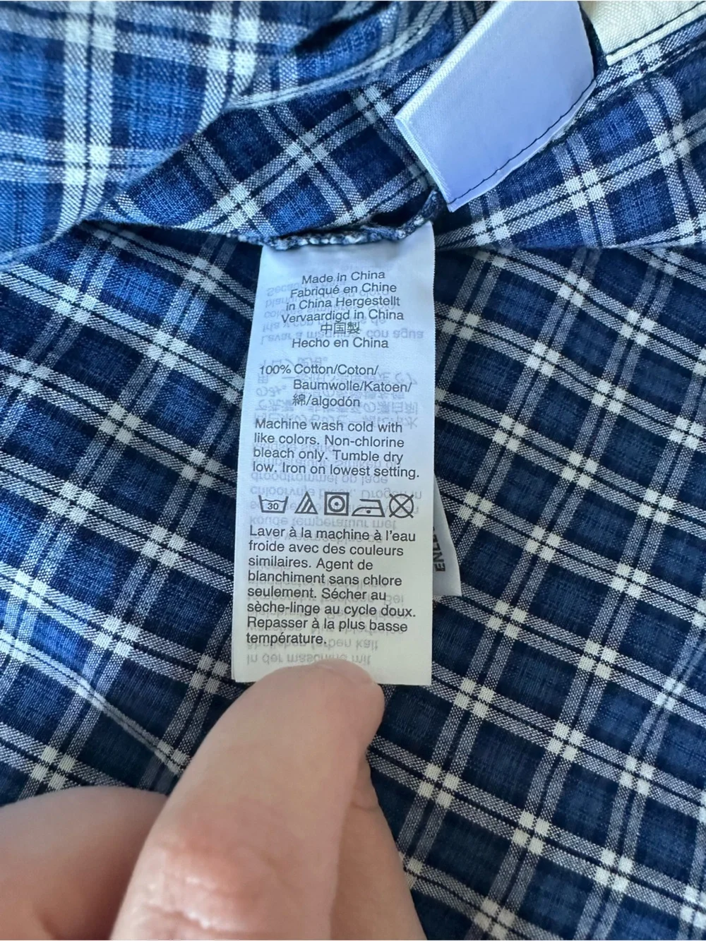 Madewell Blue Plaid Peter Pan Collared Blouse Puff Sleeve Size M Cottagecore